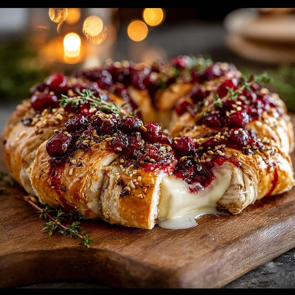 Brie Cheese and Cranberry Christmas Wreath 4 Brie Cheese and Cranberry Christmas Wreath