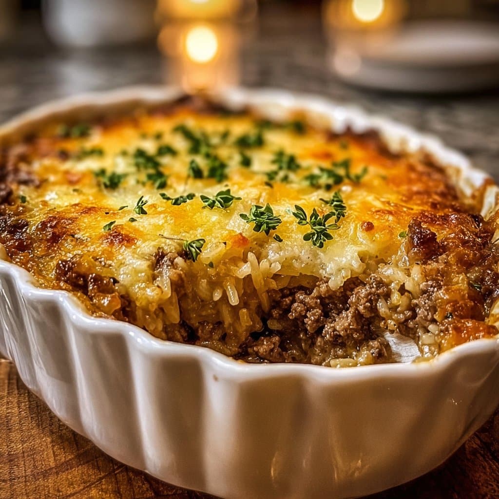 French Onion Ground Beef and Rice Casserole 4 French Onion Ground Beef and Rice Casserole