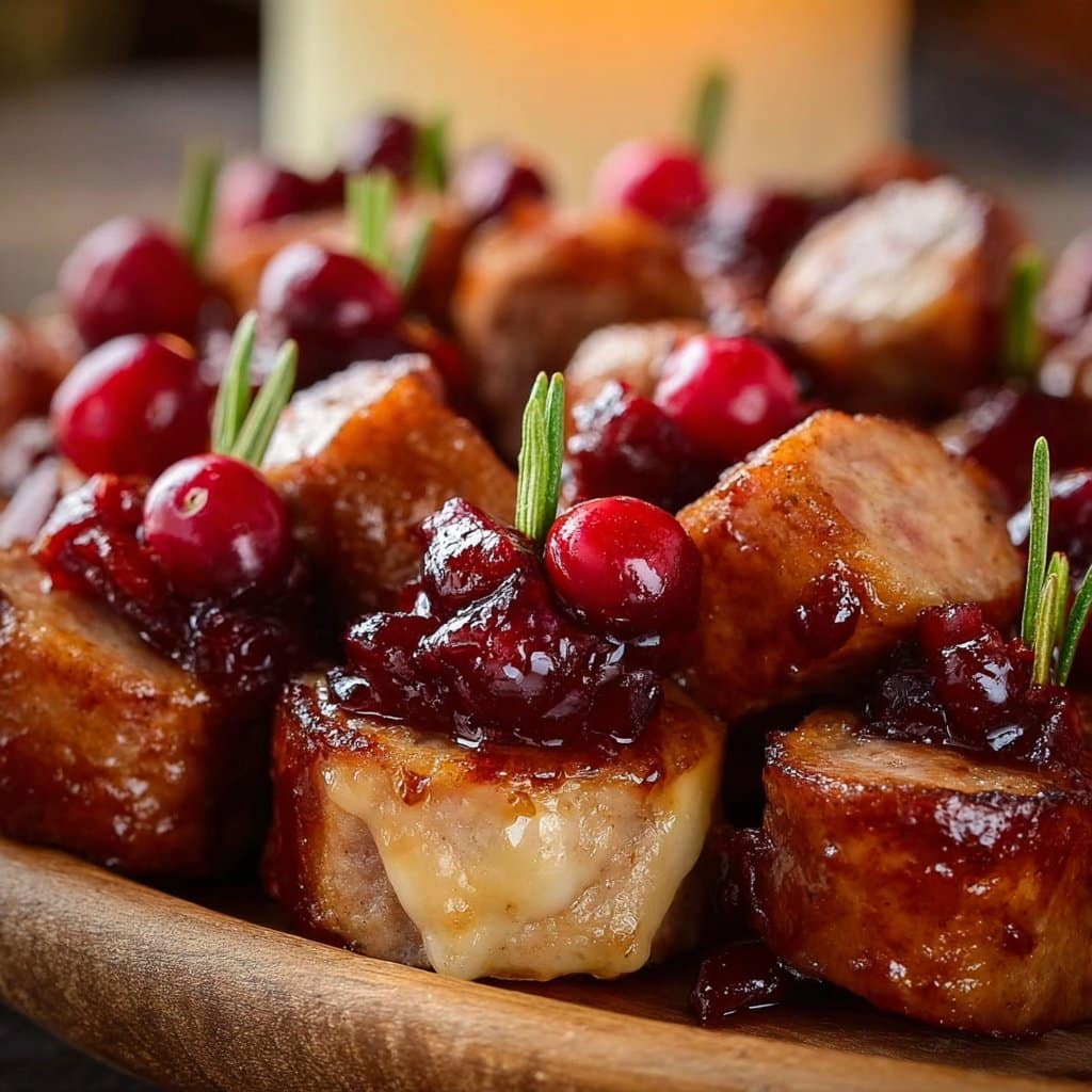 Sheet Pan Smoked Sausage Cranberry Bites