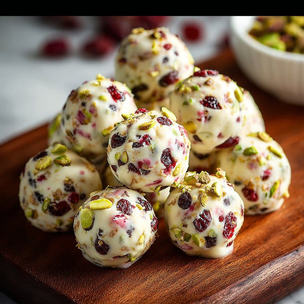 Cranberry Pistachio White Chocolate Truffles 4 Cranberry Pistachio White Chocolate Truffles