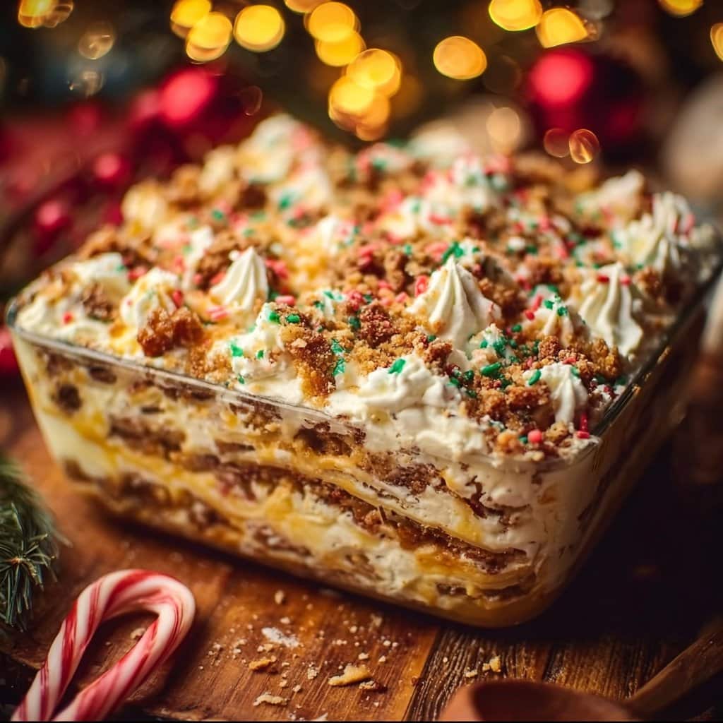 Christmas Cookie Lasagna