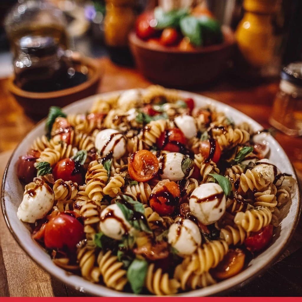 Caprese Pasta Salad with Balsamic Glaze 4 Caprese Pasta Salad with Balsamic Glaze