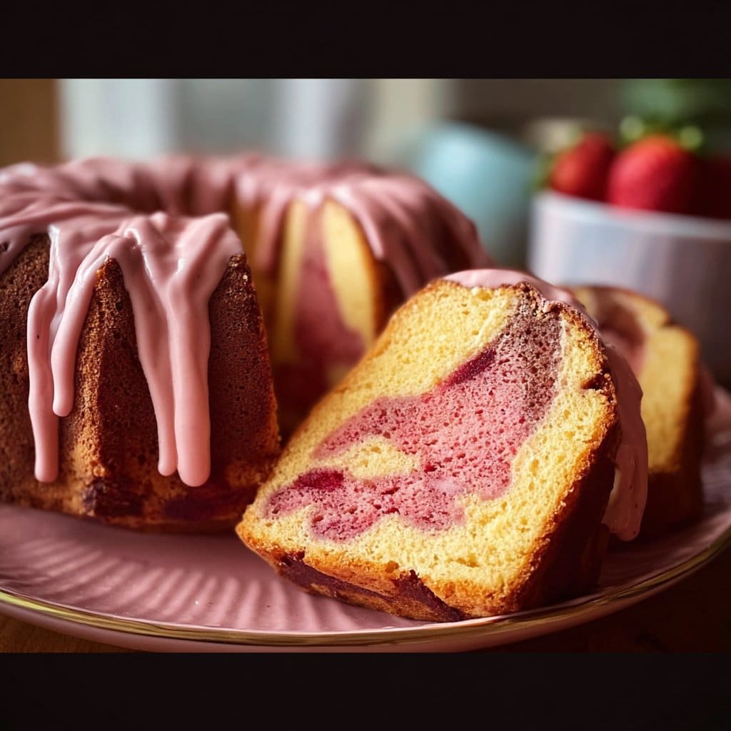 Strawberry Milkshake Pound Cake