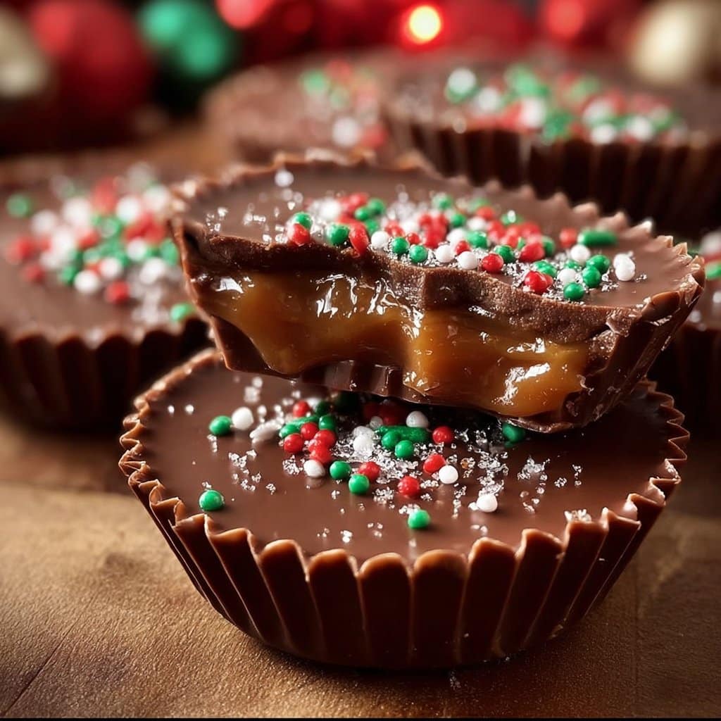 Christmas Chocolate Caramel Cups