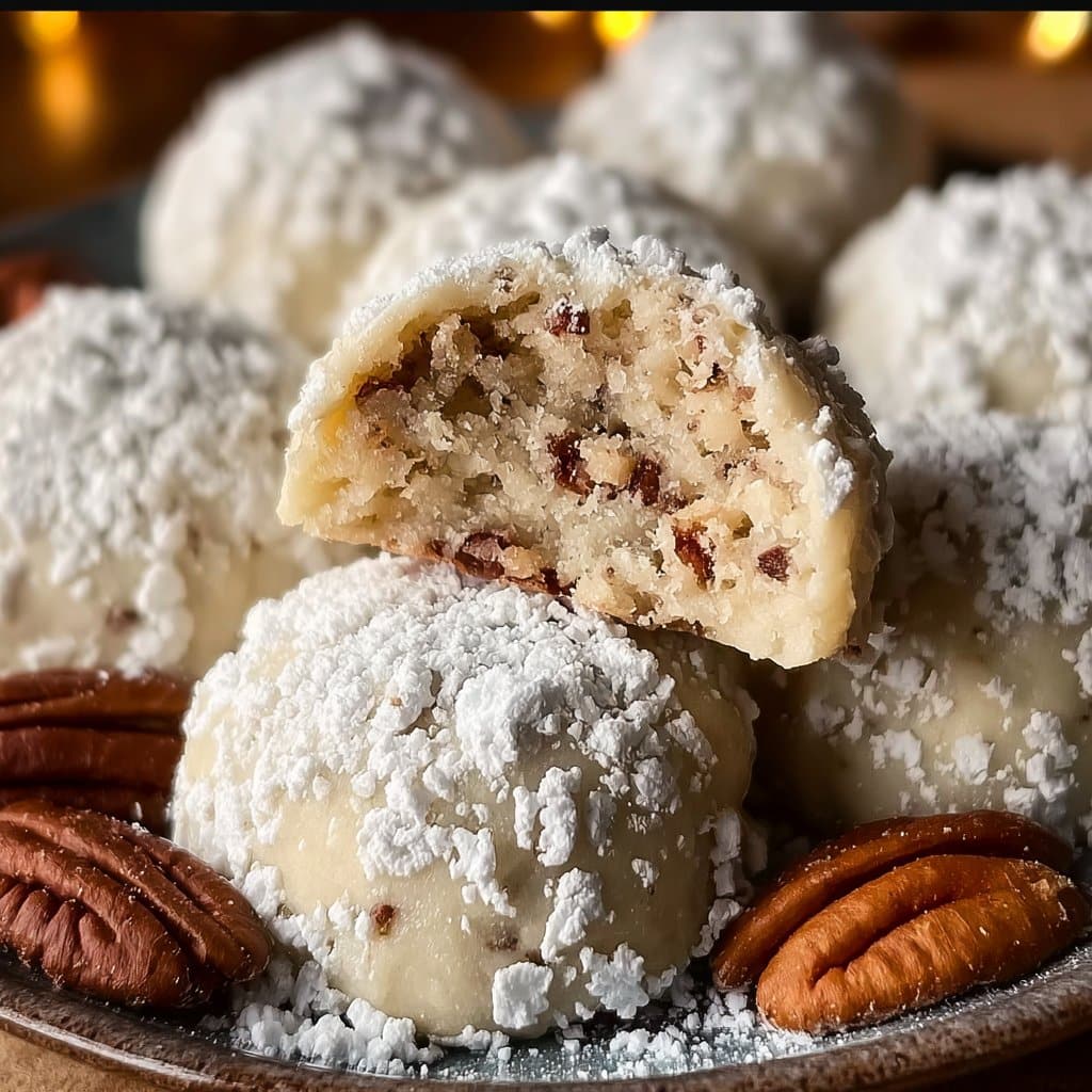 Buttery Pecan Snowball Cookies