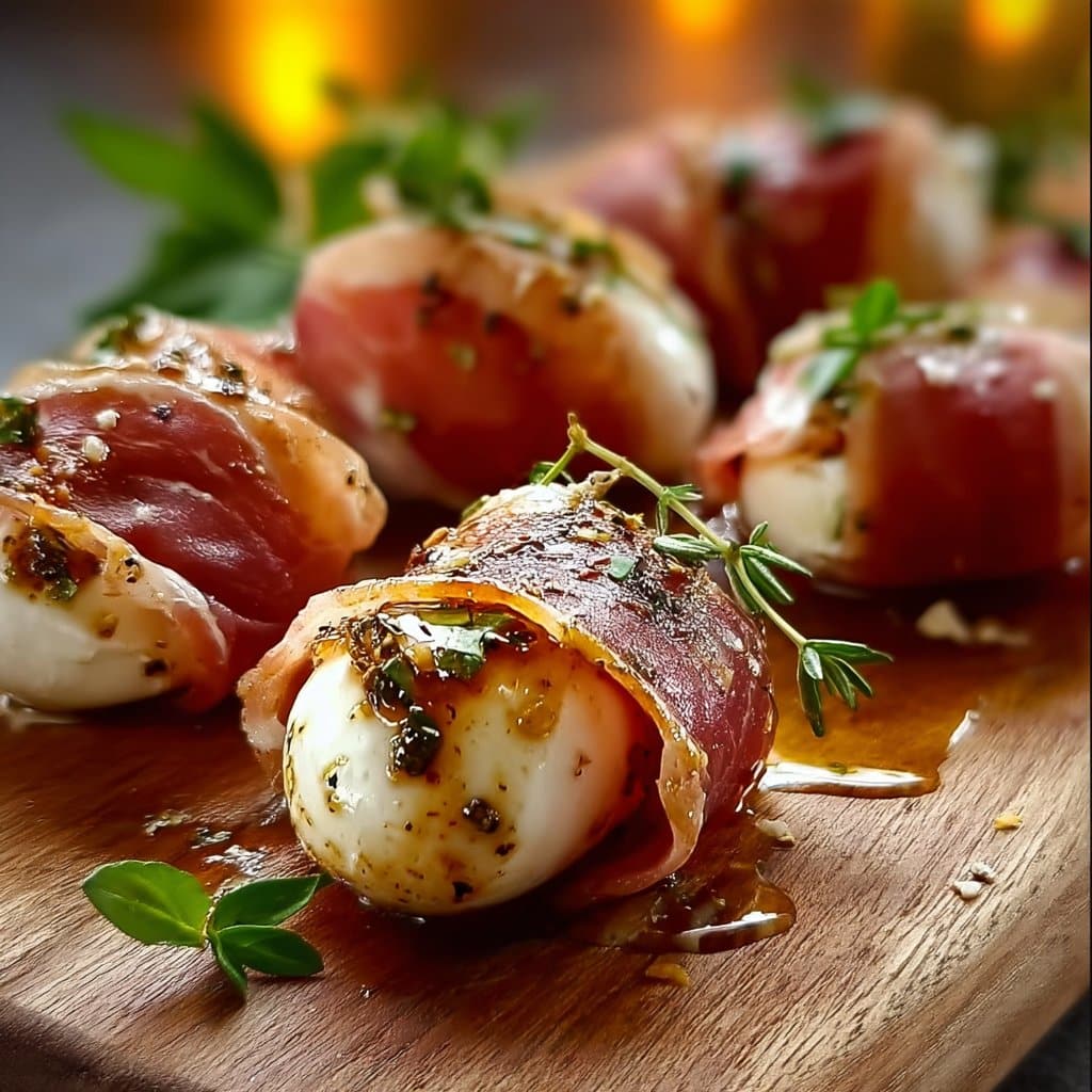 Prosciutto Wrapped Mozzarella Bites