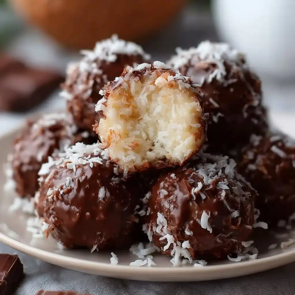 Almond Joy Coconut Bites with chocolate and coconut filling