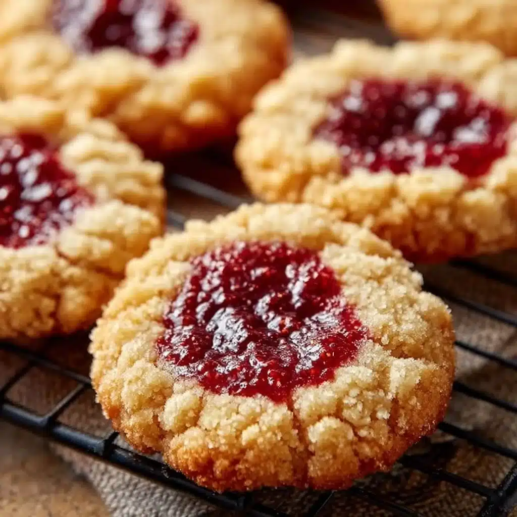 Buttery Raspberry Crumble Cookies 3 Buttery raspberry crumble cookies with a crumbly topping and fresh raspberries