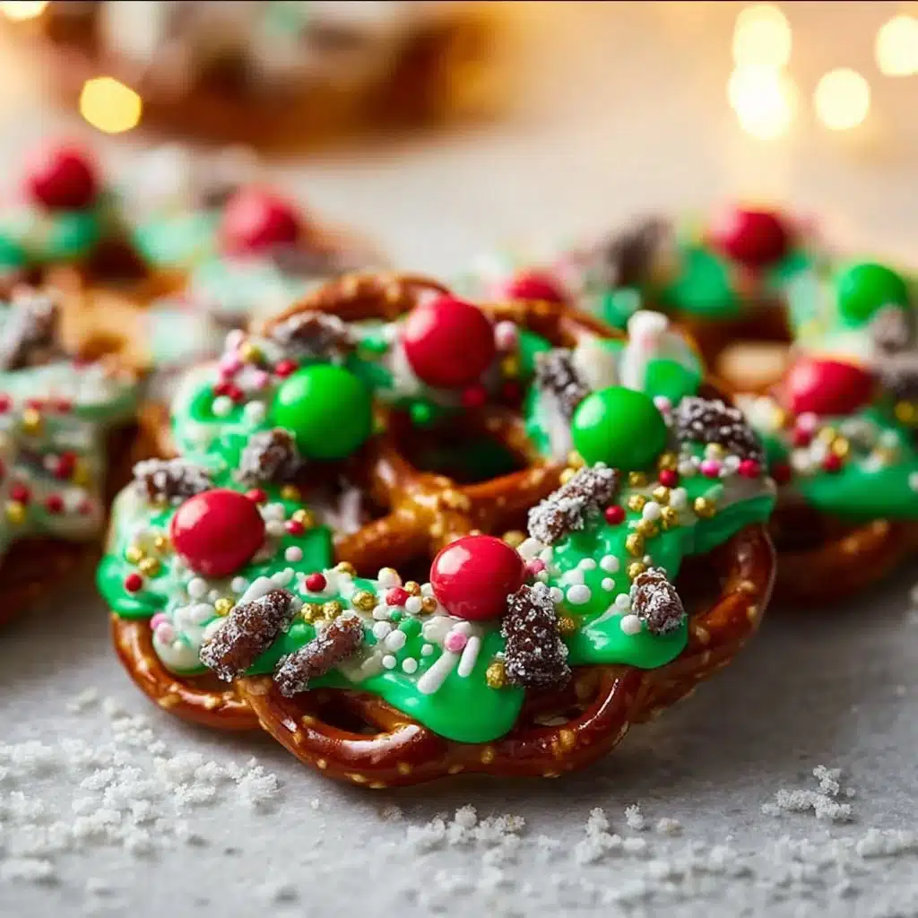 Delicious chocolate covered pretzels served as a sweet snack