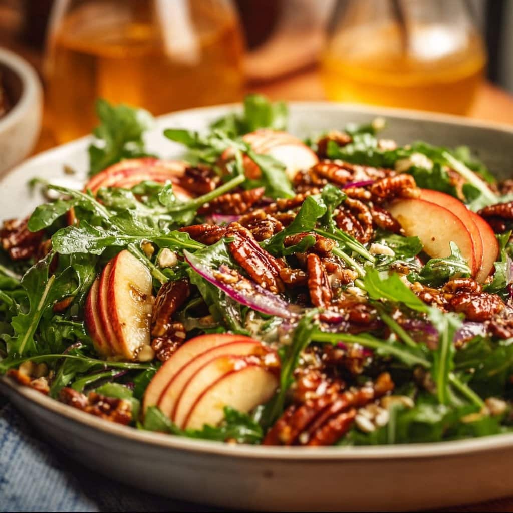 Apple Arugula Salad With Maple Pecans