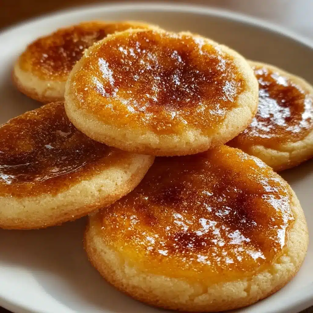 Delicious cream brulee cookies with a caramelized sugar topping