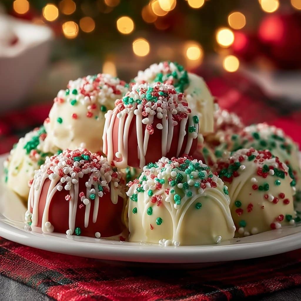 No Bake Christmas Cheesecake Bites