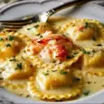 Delicious Lobster Ravioli served in a rich Lemon Butter Sauce