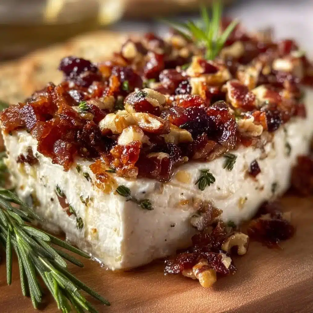 Million Dollar Bacon Goat Cheese Appetizer Log served on a platter