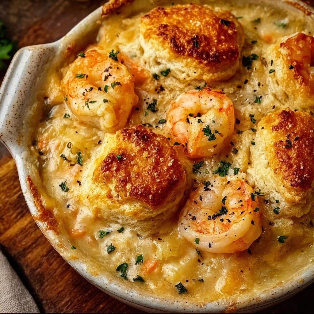 Shrimp & Lobster Cheddar Bay Biscuit Pot Pie