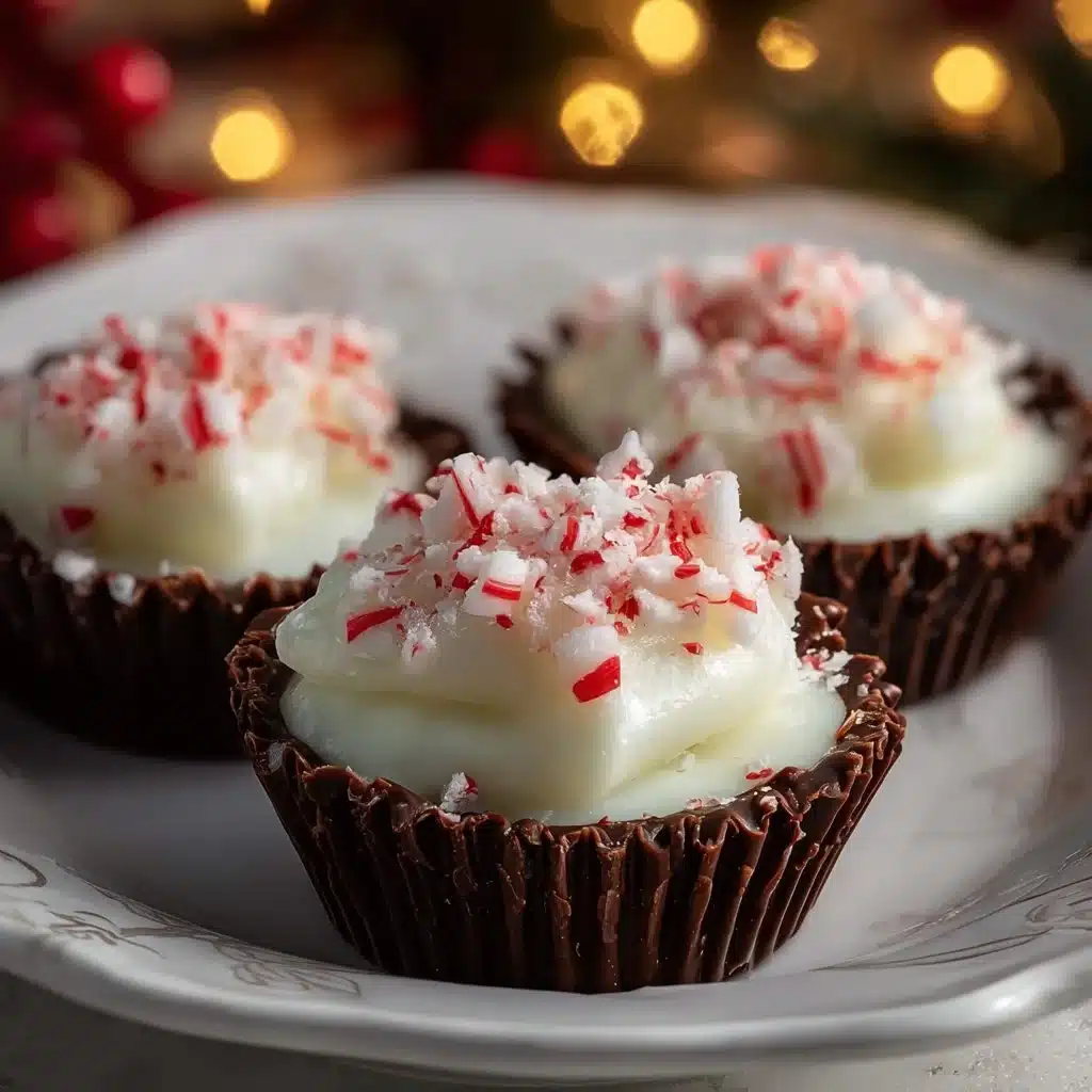Delicious peppermint cream buttons in festive packaging