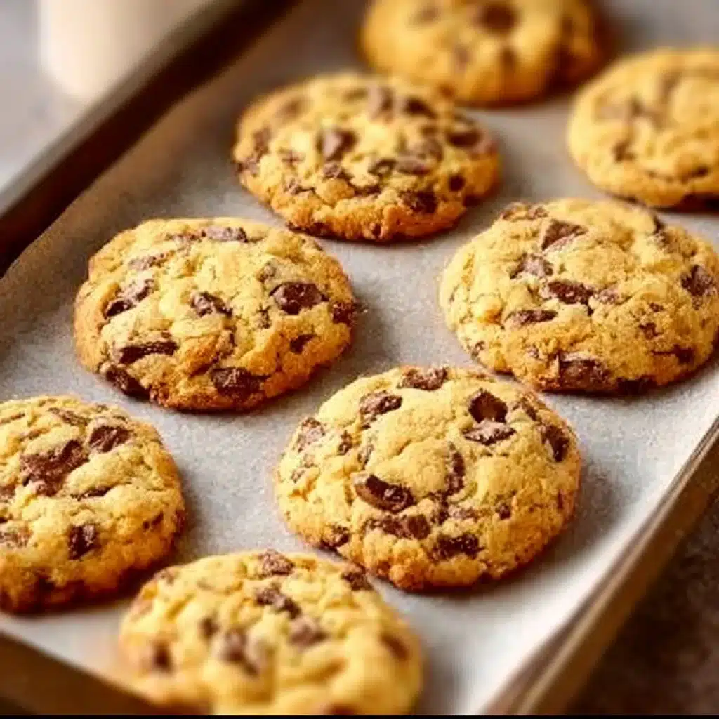 Delicious chocolate chip and toffee shortbread cookies on a plate