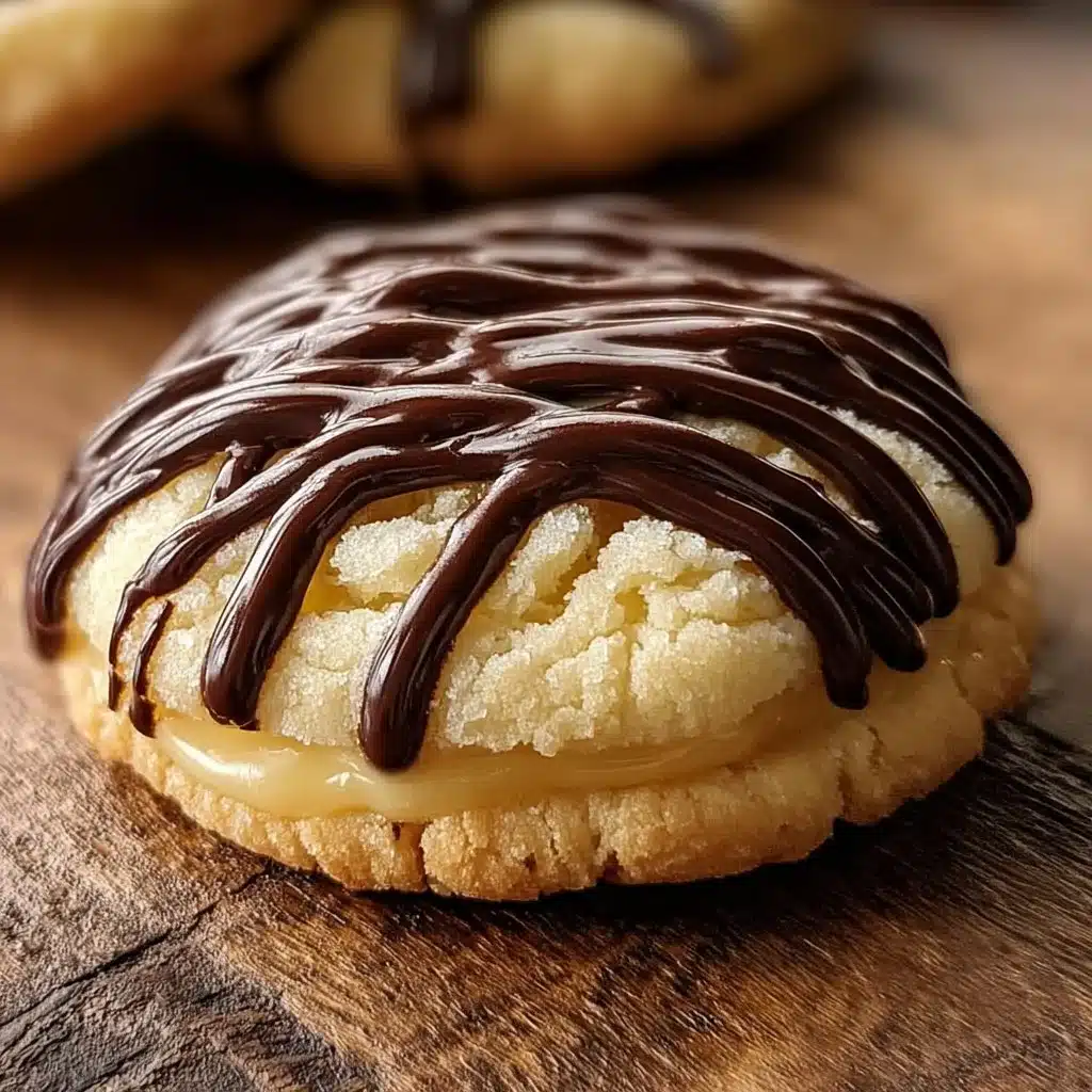 Delicious Boston Cream Pie Cookie Dessert featuring chocolate ganache and vanilla cream