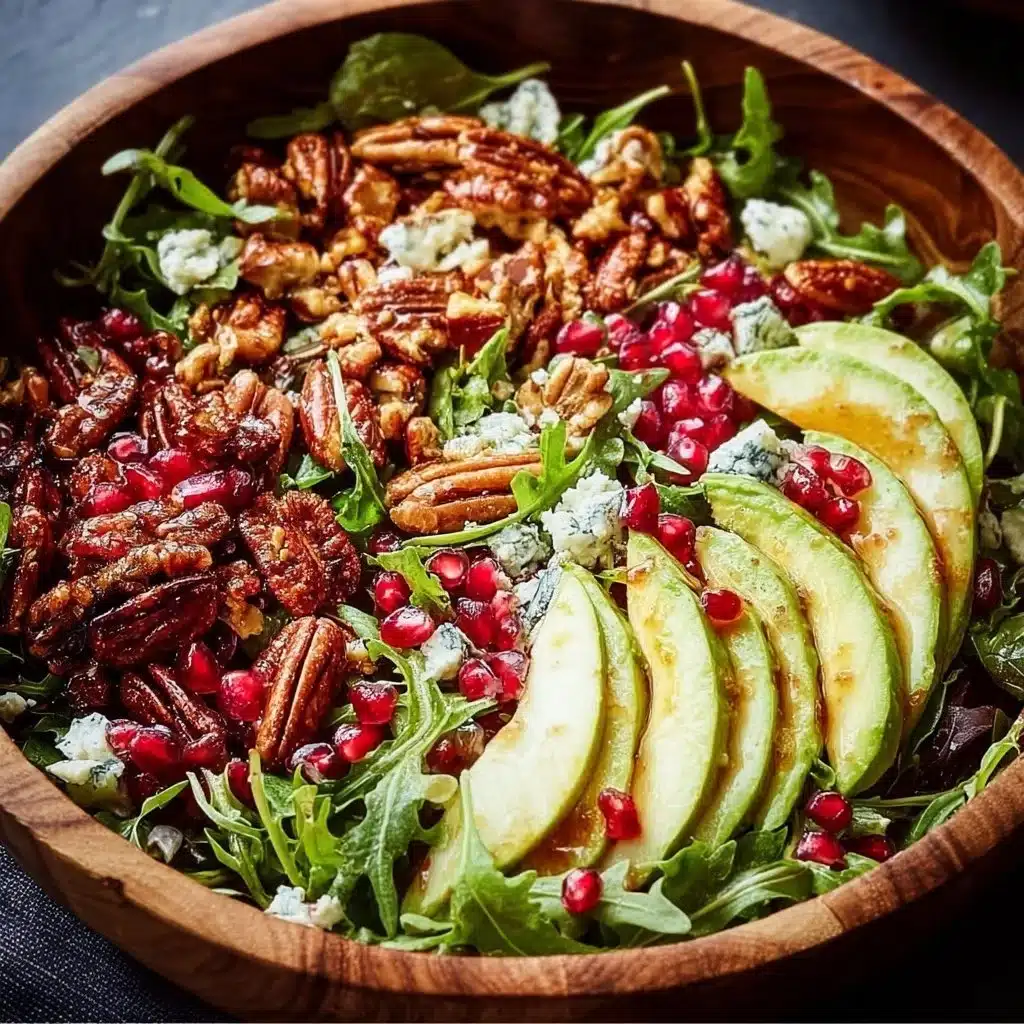 Winter Christmas Salad With Honey Mustard Dressing 3 Winter Christmas Salad with Honey Mustard Dressing served in a festive bowl