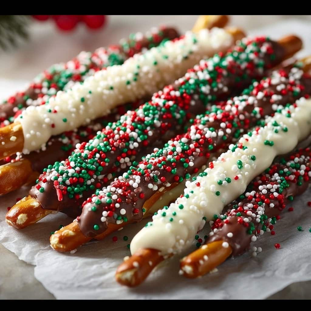Easy Christmas Pretzel Rods 4 Easy Christmas Pretzel Rods